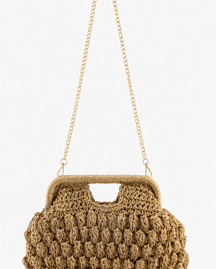 Beige Positano Crochet Handbag