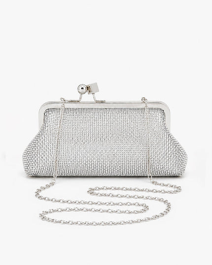 Silver Elysian Rhinestone Clutch