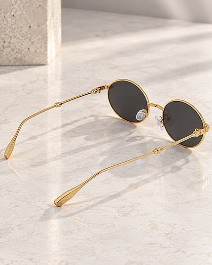 Black Mimi Round Sunglasses
