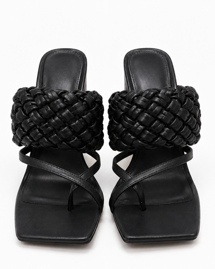Black Block Heel Sandals