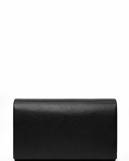 Black Faux Leather Clutch Purse