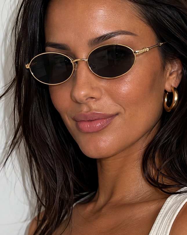 Black Mimi Round Sunglasses