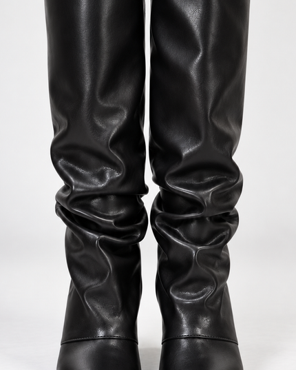 Black Knee-high Slouch Boots