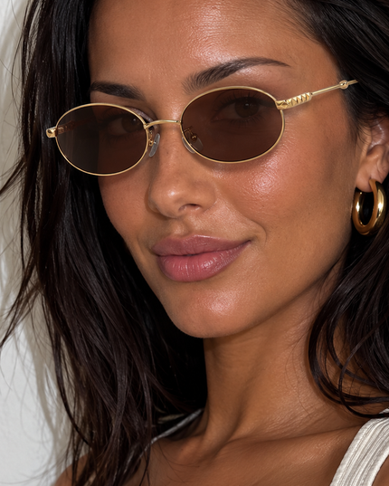 Brown Mimi Round Sunglasses