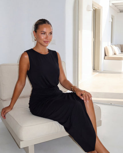 Black Wrap Maxi Dress