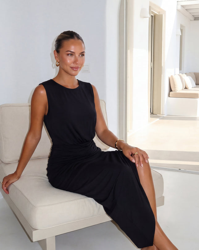Black Wrap Maxi Dress