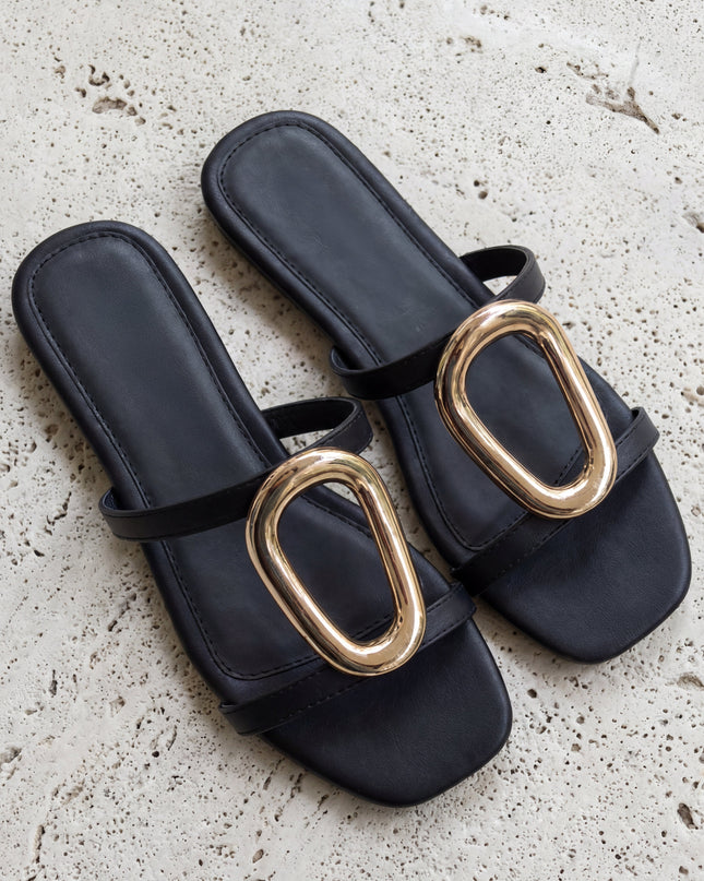 Black Atlas Flat Sandals