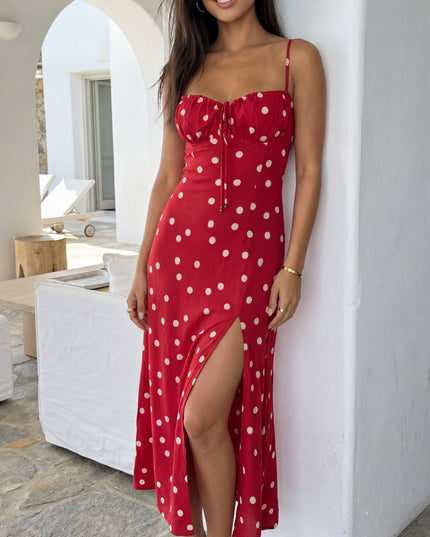 Red Polka Dot Maxi Dress