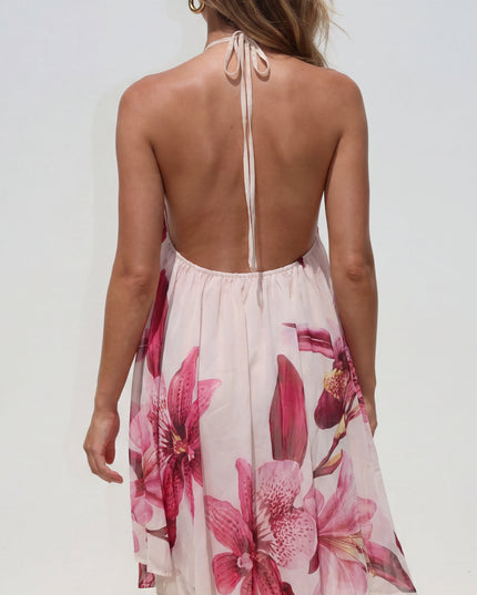 Cream Multi Summer Mini Dress