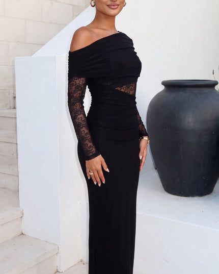 Black Lace Maxi Dress