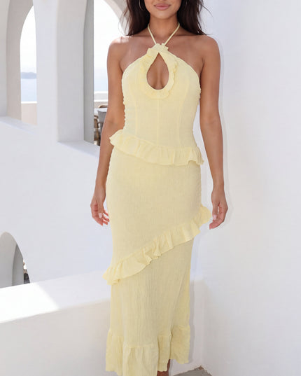 Yellow Ruffle Maxi Dress