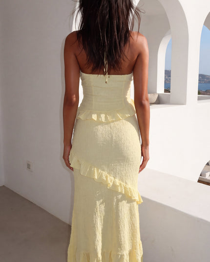 Yellow Ruffle Maxi Dress