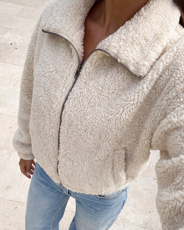 Cream Beige Copenhagen Sherpa Jacket