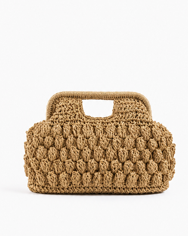 Beige Positano Crochet Handbag