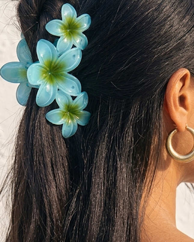 Blue Flower Claw Clip