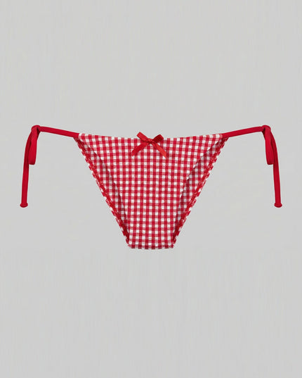 Red Gingham Tie Bikini Set