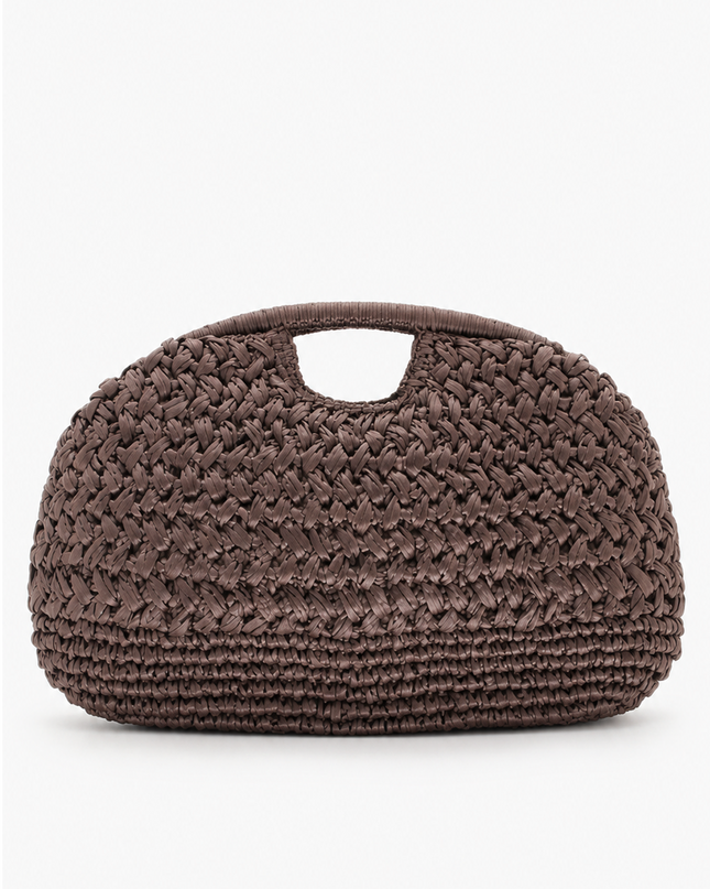 Brown Woven Clutch Bag