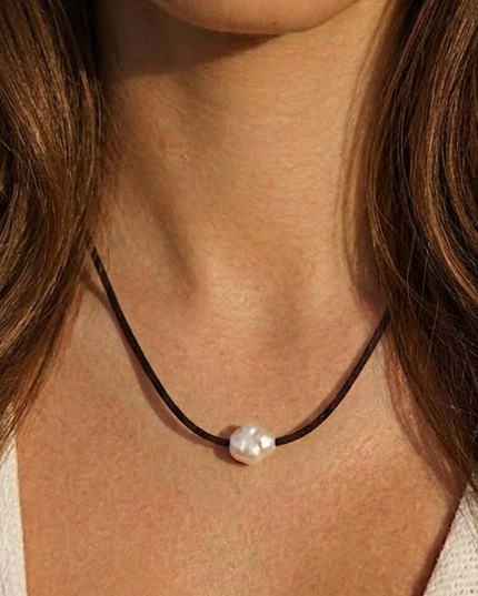 Gold Gold Dipped Cord Pearl Necklace
