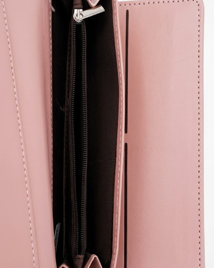 Pink Envelope Faux Leather Wallet Clutch
