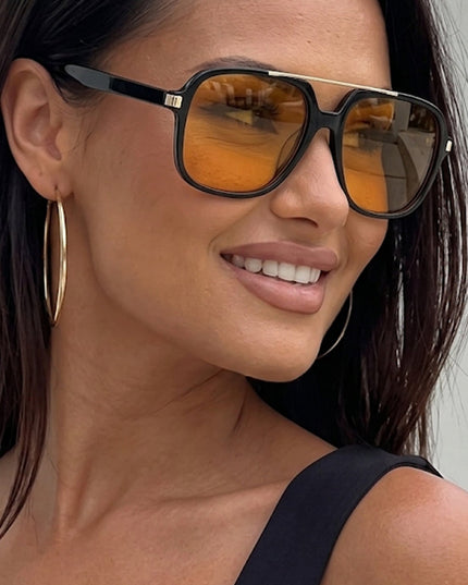 Orange Aviator Tinted Sunglasses