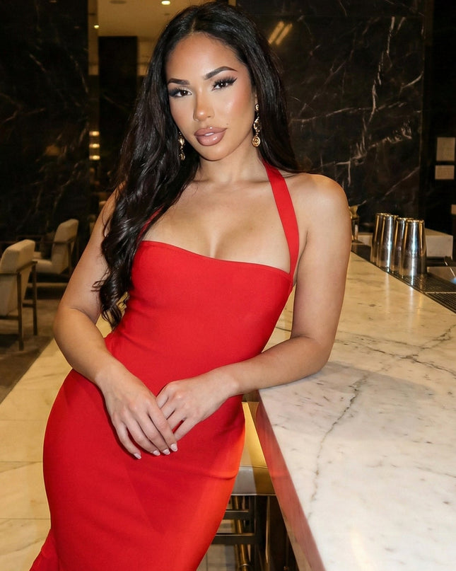 Red Mermaid Bandage Dress