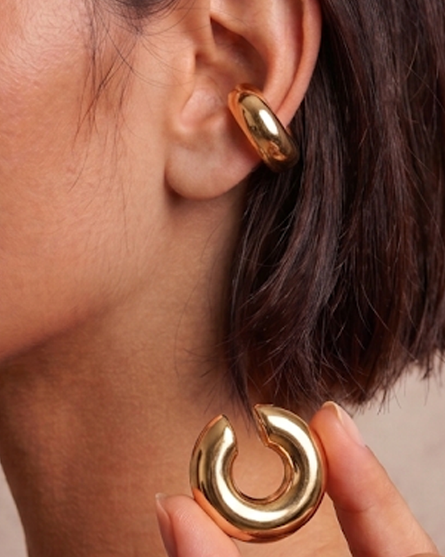 Gold Ear Cuff Hoop Single Non-Piercing Earring