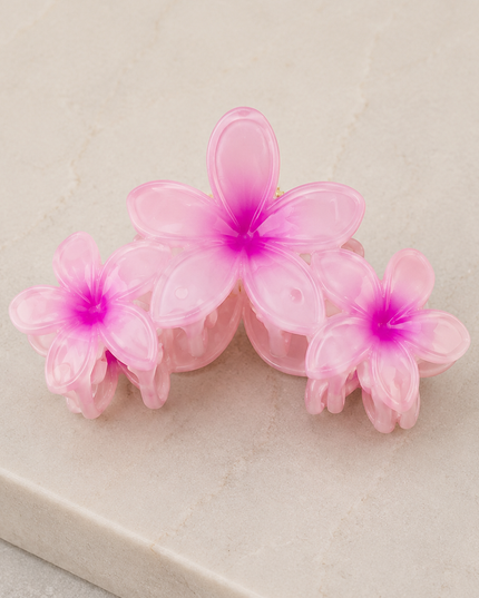 Pink Flower Claw Clip