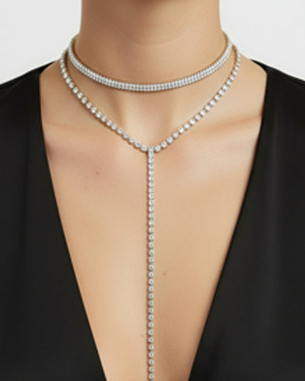 Silver Double Take Double Layered Necklace