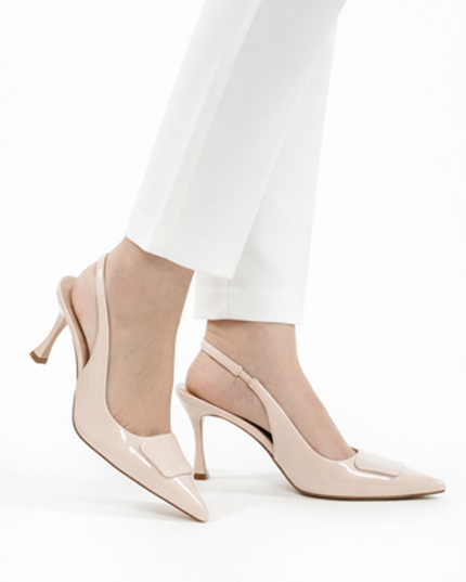 Beige Sling back Heel