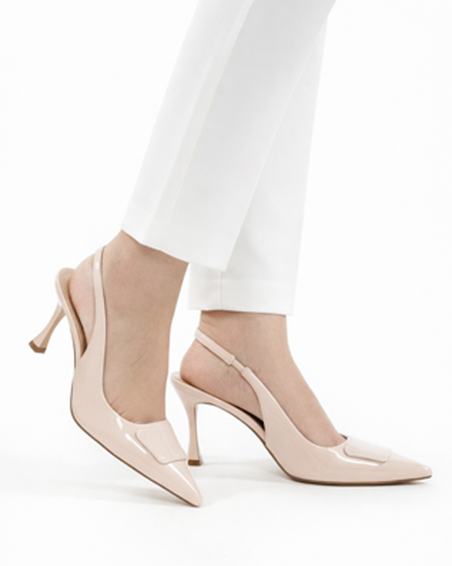 Beige Sling back Heel