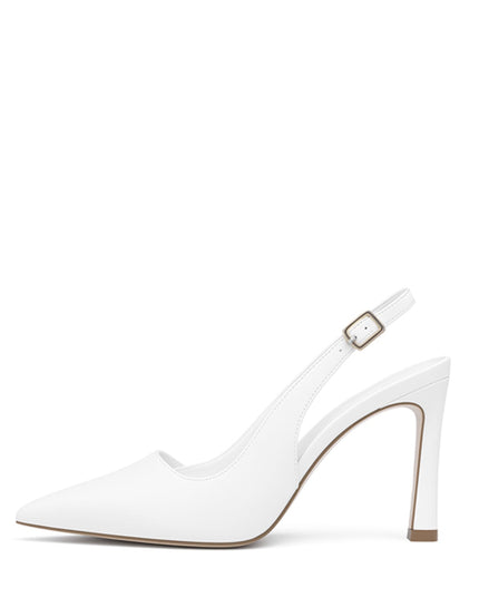 White Pointed Toe Pump Heels