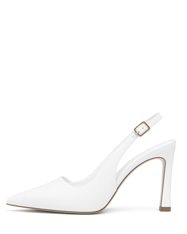 White Pointed Toe Pump Heels