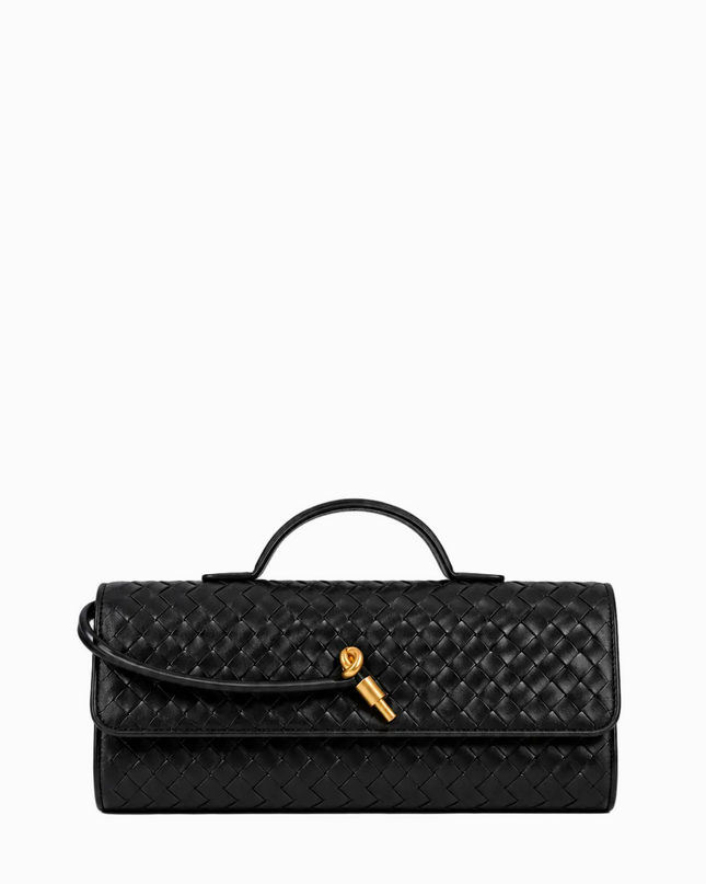 Black Woven Clutch Handbag