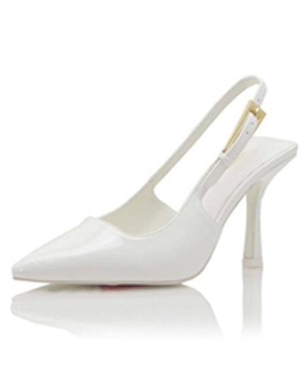 White Pointed Toe Pump Heels