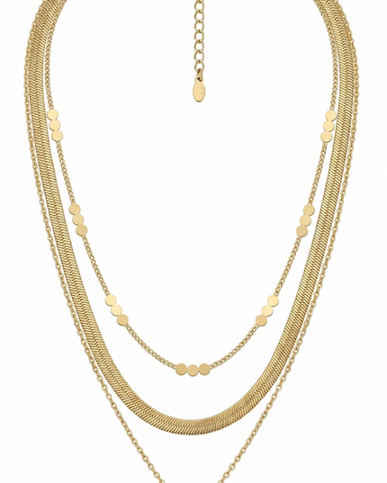 Gold Beaded Chain Choker Necklace